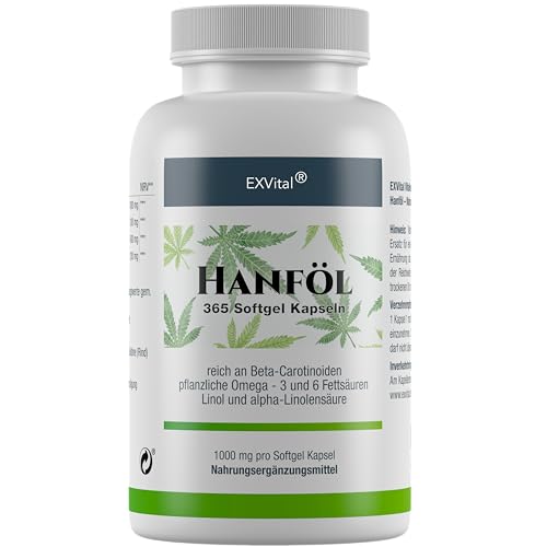 EXVital HANFÖL Kapseln - hochdosiert & kaltgepresst